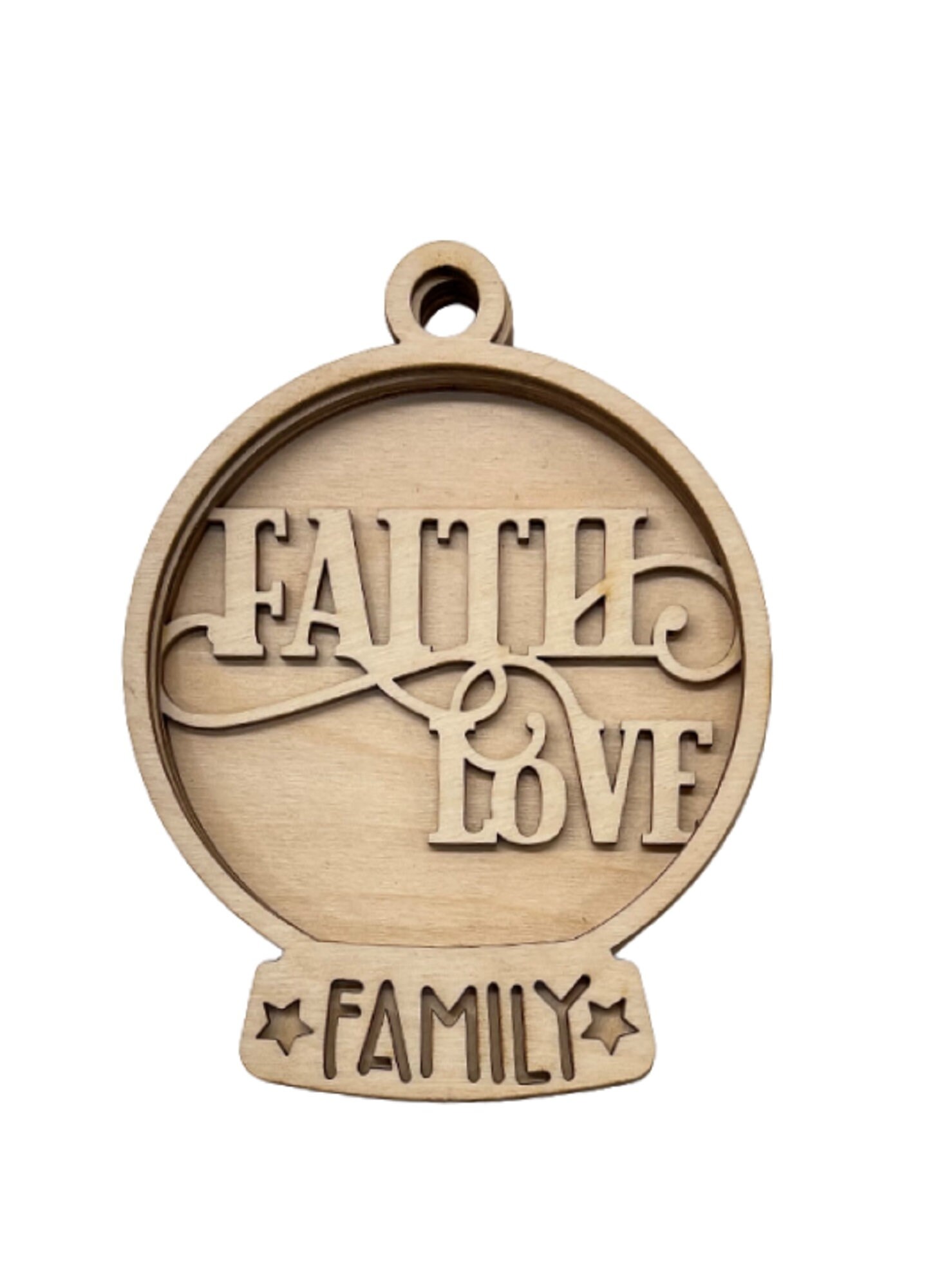 3D Ornament Faith Love 4 Pieces Laser Cut Out Unfinished ORN185 3D Ornament Faith Love 4 Pieces Laser Cut Out Unfinished ORN185