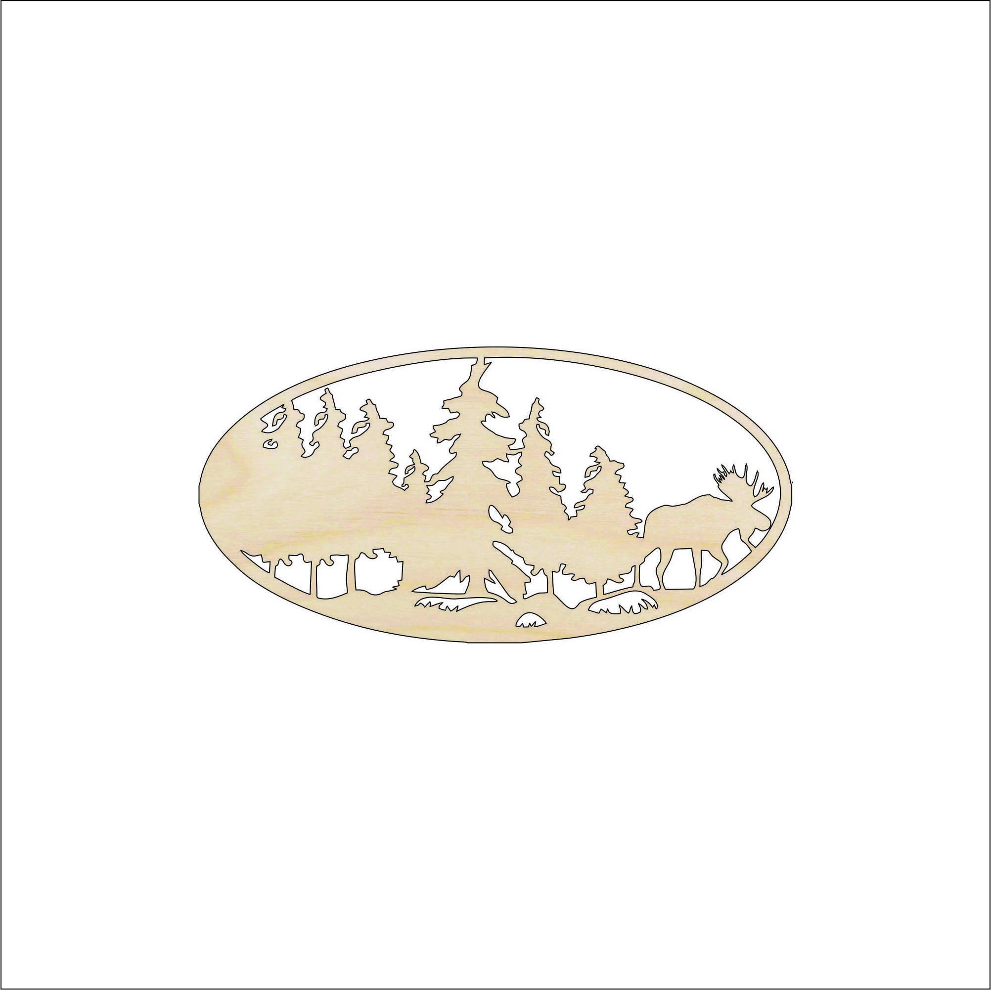 Scene Moose - Laser Cut Out Unfinished Wood Craft Shape MUS30 Scene Moose - Laser Cut Out Unfinished Wood Craft Shape MUS30