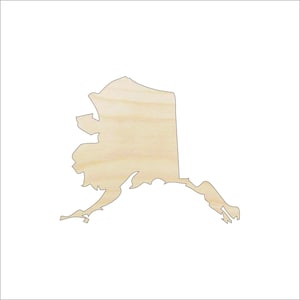 Alaska State - Wood Craft Shape Laser Cut Out & Unfinished DIY Craft Supply  STAT50