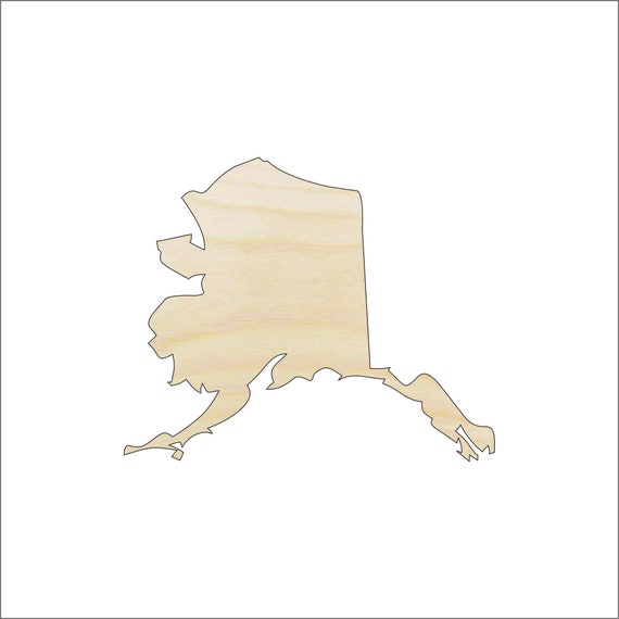 State Alaska - Laser Cut Out Unfinished Wood Craft Shape STAT50 State Alaska - Laser Cut Out Unfinished Wood Craft Shape STAT50