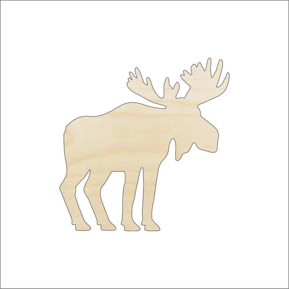 Moose - Laser Cut Out Unfinished Wood Craft Shape MUS7 Moose - Laser Cut Out Unfinished Wood Craft Shape MUS7
