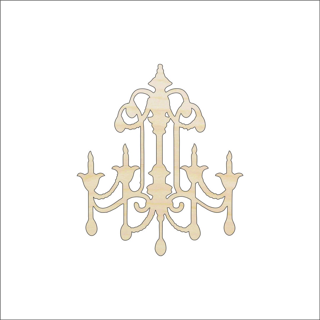 Decor Chandelier - Laser Cut Out Unfinished Wood Craft Shape DCR4 Decor Chandelier - Laser Cut Out Unfinished Wood Craft Shape DCR4