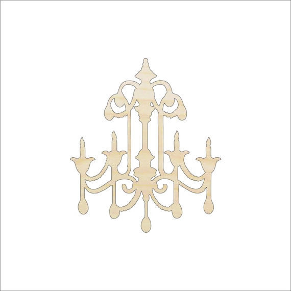 Decor Chandelier - Laser Cut Out Unfinished Wood Craft Shape DCR4 Decor Chandelier - Laser Cut Out Unfinished Wood Craft Shape DCR4