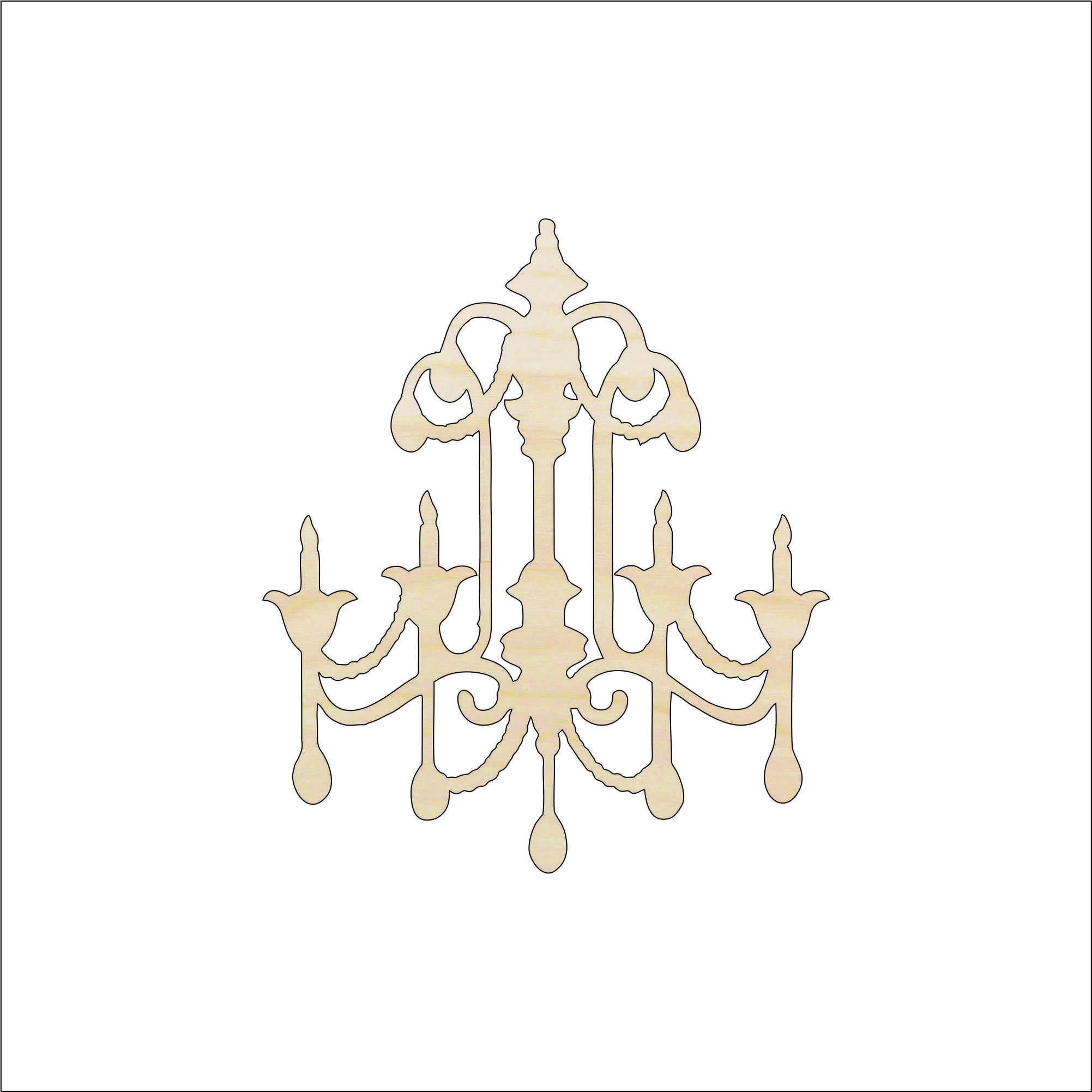 Decor Chandelier - Laser Cut Out Unfinished Wood Craft Shape DCR4 Decor Chandelier - Laser Cut Out Unfinished Wood Craft Shape DCR4