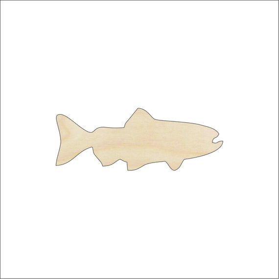 Fish - Laser Cut Out Unfinished Wood Craft Shape FSH34 Fish - Laser Cut Out Unfinished Wood Craft Shape FSH34