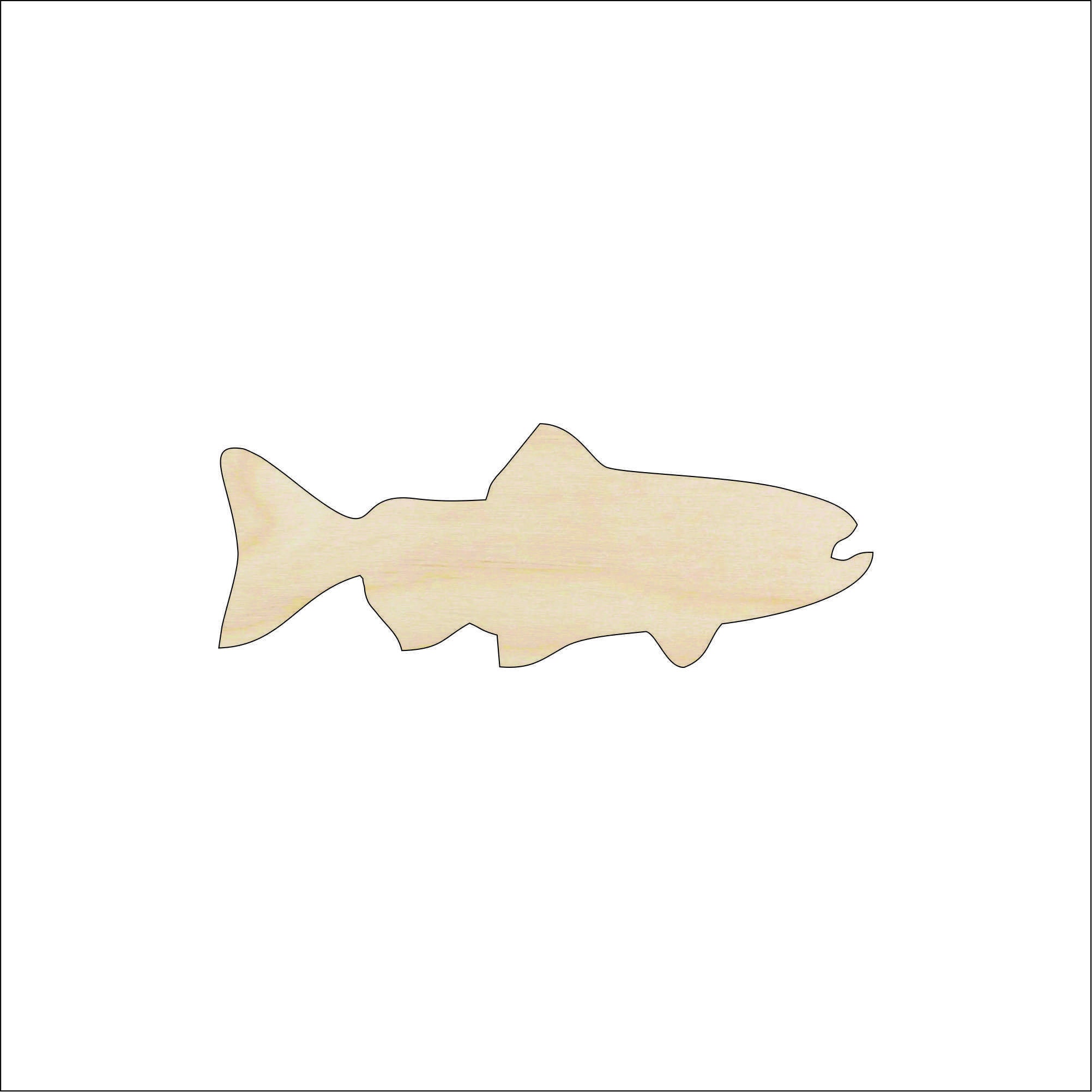 Fish - Laser Cut Out Unfinished Wood Craft Shape FSH34 Fish - Laser Cut Out Unfinished Wood Craft Shape FSH34