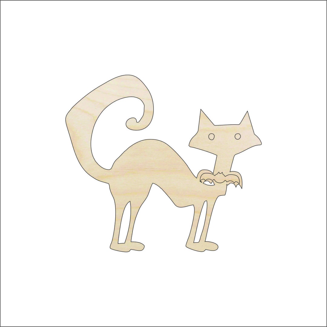 Cat - Laser Cut Out Unfinished Wood Craft Shape FAL66 Cat - Laser Cut Out Unfinished Wood Craft Shape FAL66