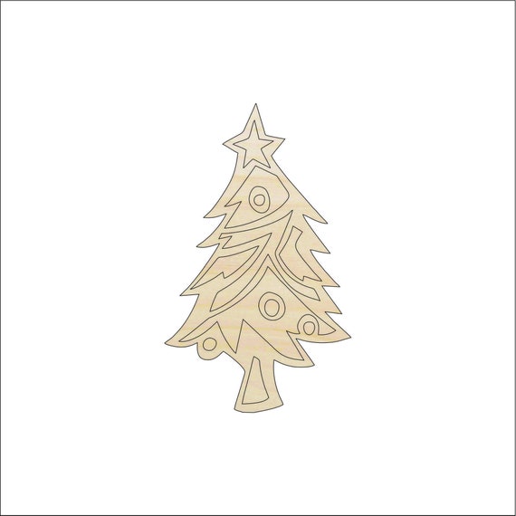 Tree - Laser Cut Out Unfinished Wood Craft Shape XMS2 Tree - Laser Cut Out Unfinished Wood Craft Shape XMS2