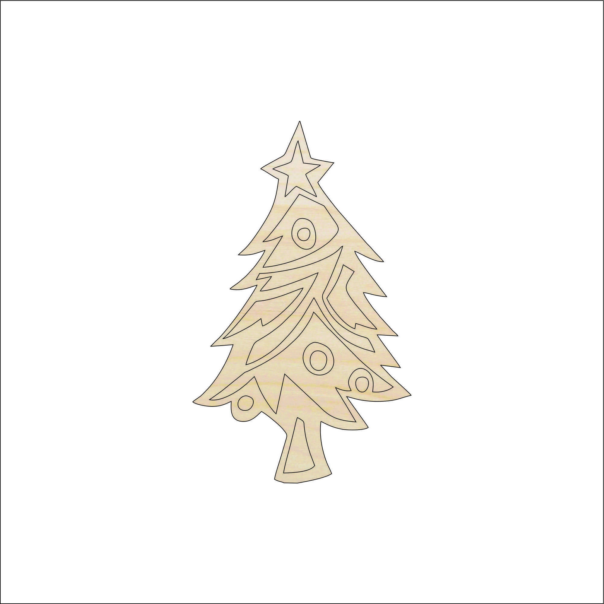 Tree - Laser Cut Out Unfinished Wood Craft Shape XMS43 Tree - Laser Cut Out Unfinished Wood Craft Shape XMS43