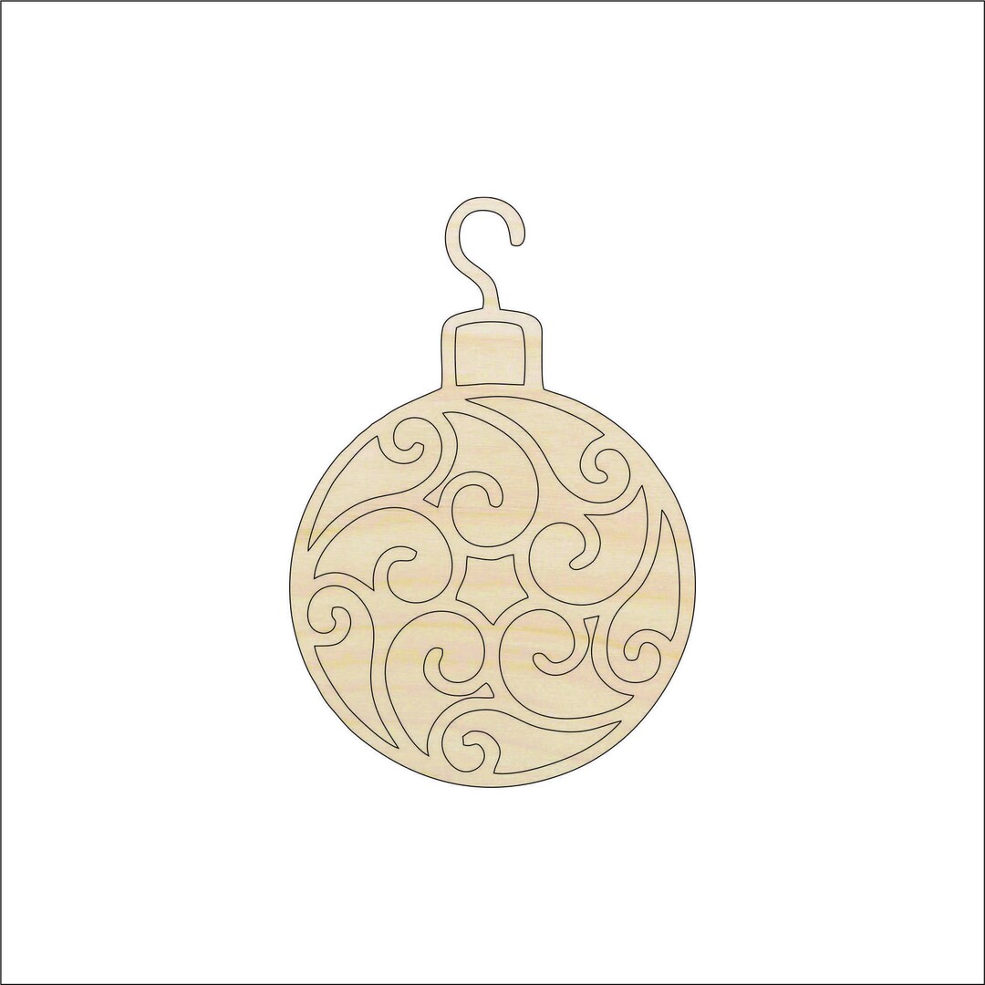 Bauble - Laser Cut Out Unfinished Wood Craft Shape XMS21 Bauble - Laser Cut Out Unfinished Wood Craft Shape XMS21