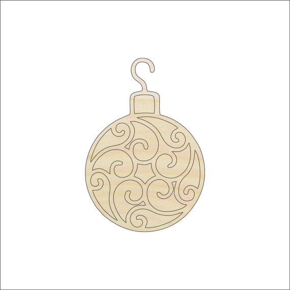 Bauble - Laser Cut Out Unfinished Wood Craft Shape XMS21 Bauble - Laser Cut Out Unfinished Wood Craft Shape XMS21