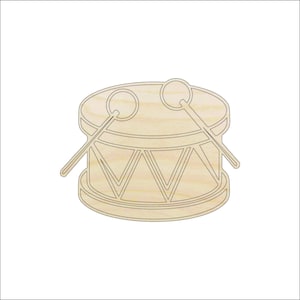 Music Drum - Laser Cut Out Unfinished Wood Craft Shape MSC37 Music Drum - Laser Cut Out Unfinished Wood Craft Shape MSC37