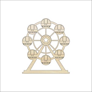 Building Ferris Wheel - Laser Cut Out Unfinished Wood Craft Shape CRC4 Building Ferris Wheel - Laser Cut Out Unfinished Wood Craft Shape CRC4