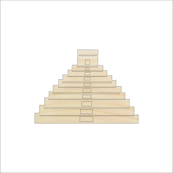 Building Pyramid - Laser Cut Out Unfinished Wood Shape Craft Supply WLD101