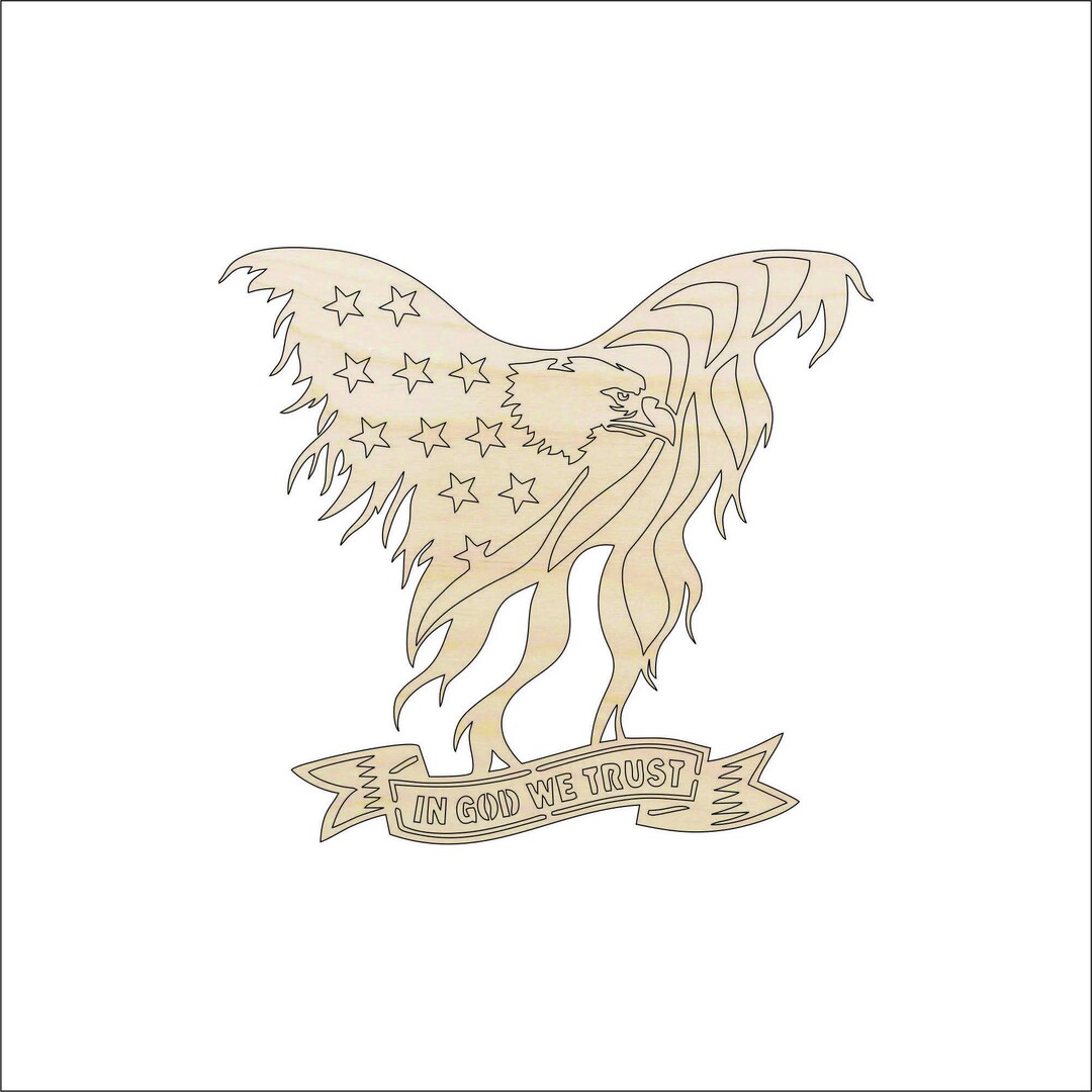 Sign In God We Trust - Laser Cut Out Unfinished Wood Craft Shape USA37 Sign In God We Trust - Laser Cut Out Unfinished Wood Craft Shape USA37