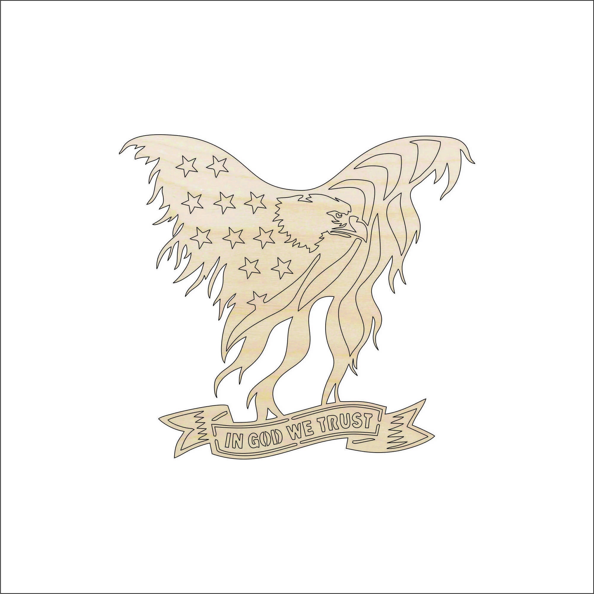 Sign In God We Trust - Laser Cut Out Unfinished Wood Craft Shape USA37 Sign In God We Trust - Laser Cut Out Unfinished Wood Craft Shape USA37
