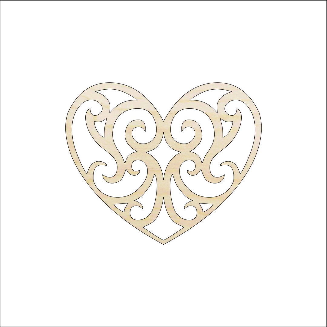 Heart Laser Cut Out Unfinished Wood Shape Craft Supply DSN28 - Etsy