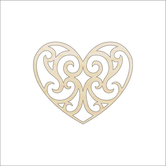 Heart - Laser Cut Out Unfinished Wood Craft Shape HRT9 Heart - Laser Cut Out Unfinished Wood Craft Shape HRT9