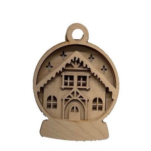 3D Ornament Gingerbread House 5 Pieces Laser Cut Out Unfinished ORN178 3D Ornament Gingerbread House 5 Pieces Laser Cut Out Unfinished ORN178
