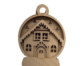 3D Ornament Deer 5 Pieces Laser Cut Out Unfinished ORN140 3D Ornament Deer 5 Pieces Laser Cut Out Unfinished ORN140
