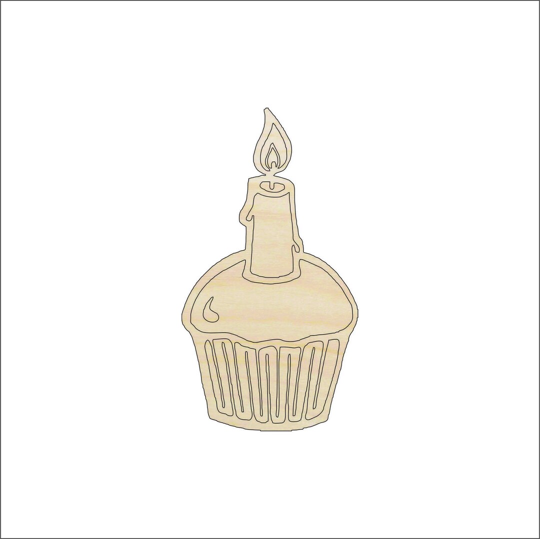 Dessert Cupcake - Laser Cut Out Unfinished Wood Craft Shape FOD52 Dessert Cupcake - Laser Cut Out Unfinished Wood Craft Shape FOD52
