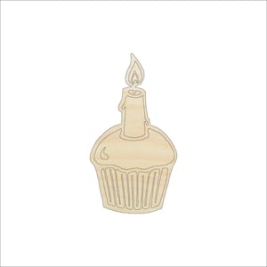 Dessert Cupcake - Laser Cut Out Unfinished Wood Craft Shape FOD52 Dessert Cupcake - Laser Cut Out Unfinished Wood Craft Shape FOD52
