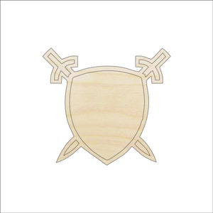 Badge - Laser Cut Out Unfinished Wood Craft Shape BDG5 Badge - Laser Cut Out Unfinished Wood Craft Shape BDG5