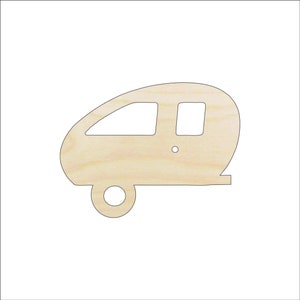 Car Camper - Laser Cut Out Unfinished Wood Craft Shape CAR4 Car Camper - Laser Cut Out Unfinished Wood Craft Shape CAR4