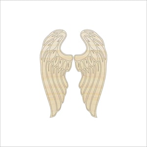 Wing - Laser Cut Out Unfinished Wood Craft Shape WNG3 Wing - Laser Cut Out Unfinished Wood Craft Shape WNG3