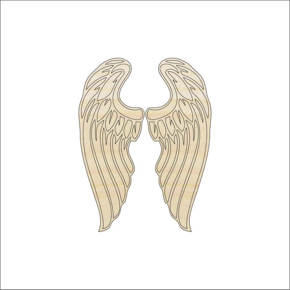 Wing - Laser Cut Out Unfinished Wood Craft Shape WNG1 Wing - Laser Cut Out Unfinished Wood Craft Shape WNG1