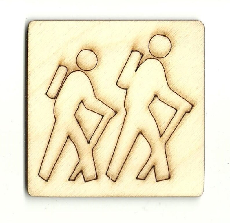 Hiking Sign Unfinished Wood Laser Cut Out Shape Craft Supply TRP31