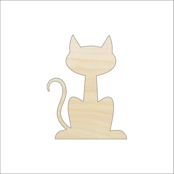 Cat - Laser Cut Out Unfinished Wood Craft Shape CAT35 Cat - Laser Cut Out Unfinished Wood Craft Shape CAT35