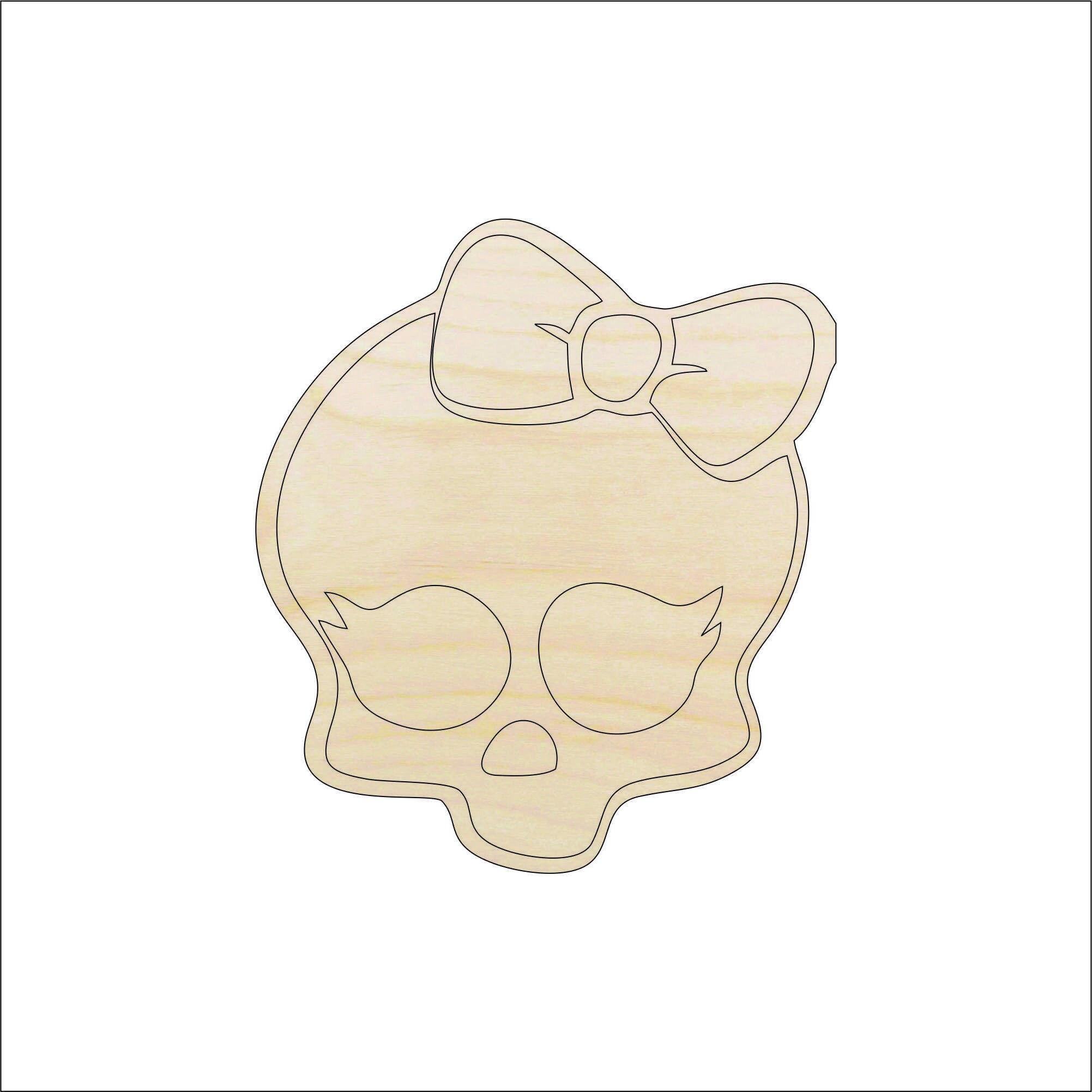 Skull - Laser Cut Out Unfinished Wood Craft Shape SKL5 Skull - Laser Cut Out Unfinished Wood Craft Shape SKL5