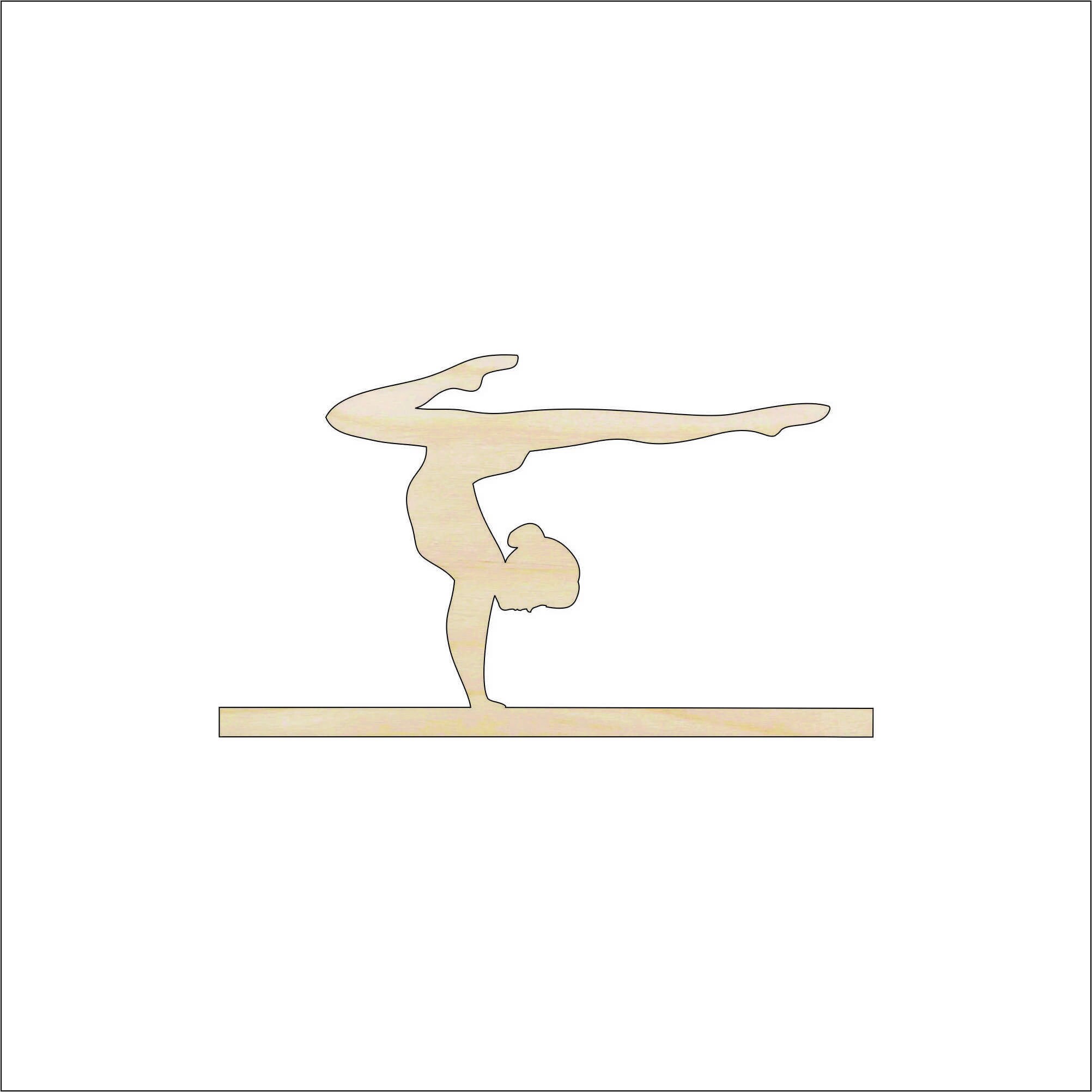 Sport Gymnastics - Laser Cut Out Unfinished Wood Craft Shape SPT51 Sport Gymnastics - Laser Cut Out Unfinished Wood Craft Shape SPT51