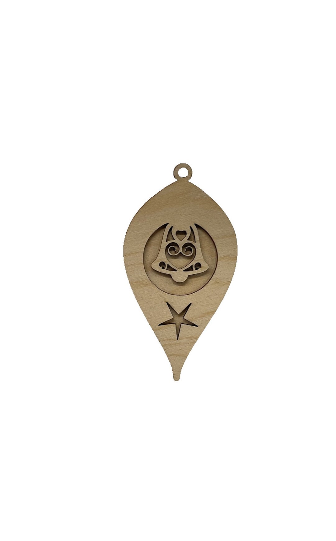 3D Ornament Bell 2 Pieces Laser Cut Out Unfinished ORN114 3D Ornament Bell 2 Pieces Laser Cut Out Unfinished ORN114