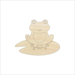 Frog - Laser Cut Out Unfinished Wood Craft Shape FRG15 Frog - Laser Cut Out Unfinished Wood Craft Shape FRG15