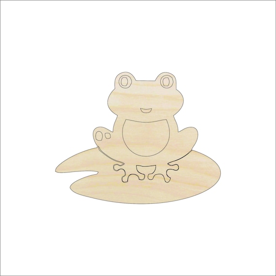 Frog - Laser Cut Out Unfinished Wood Craft Shape FRG15 Frog - Laser Cut Out Unfinished Wood Craft Shape FRG15