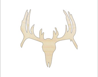 Deer  Skull  - Wood Craft Shape Laser Cut Out & Unfinished DIY Craft Supply  DER29