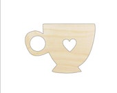 Drink Teacup - Laser Cut Out Unfinished Wood Craft Shape FOD141 Drink Teacup - Laser Cut Out Unfinished Wood Craft Shape FOD141