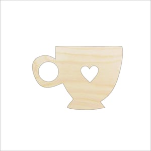 Drink Teacup - Laser Cut Out Unfinished Wood Craft Shape FOD141 Drink Teacup - Laser Cut Out Unfinished Wood Craft Shape FOD141