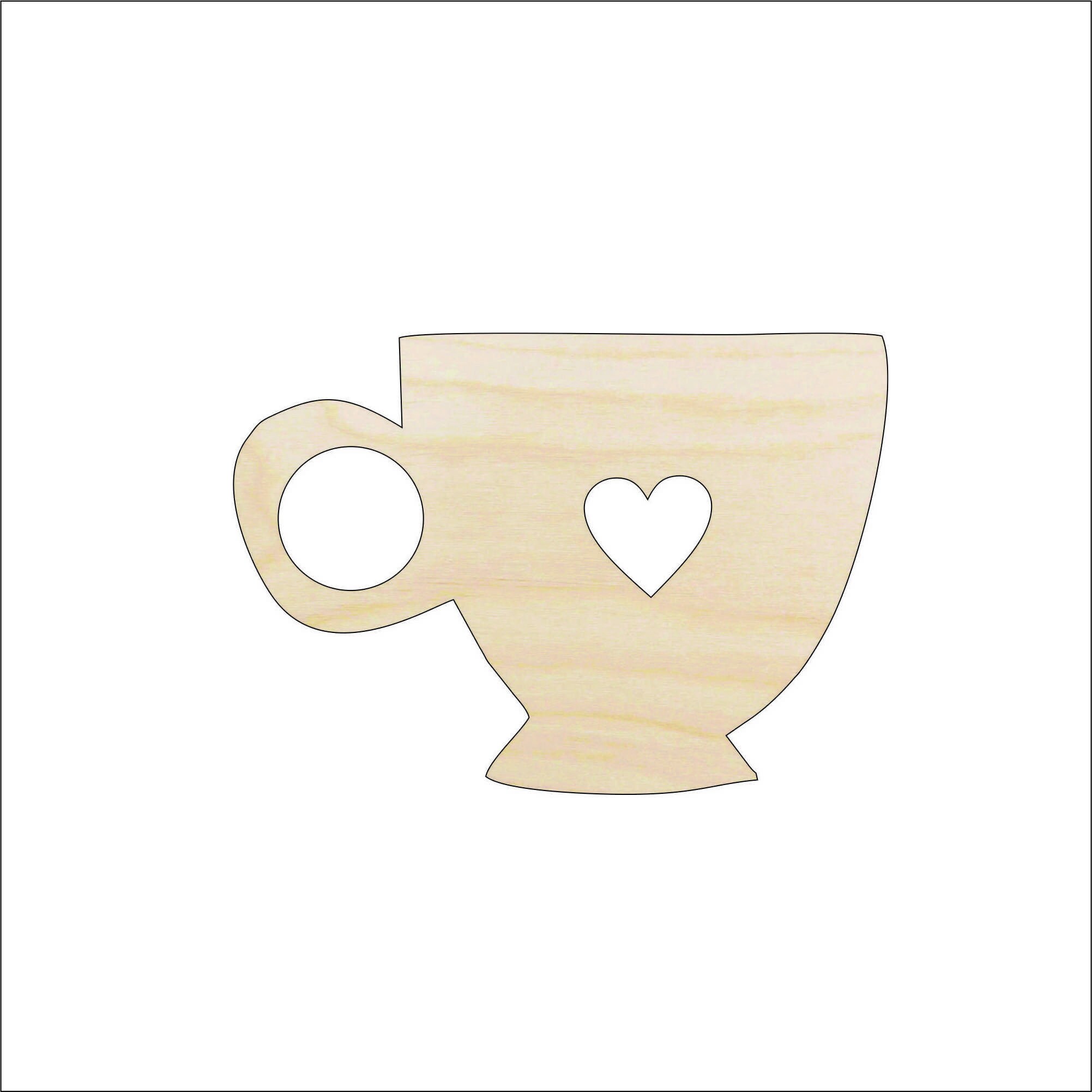 Drink Teacup - Laser Cut Out Unfinished Wood Craft Shape FOD141 Drink Teacup - Laser Cut Out Unfinished Wood Craft Shape FOD141