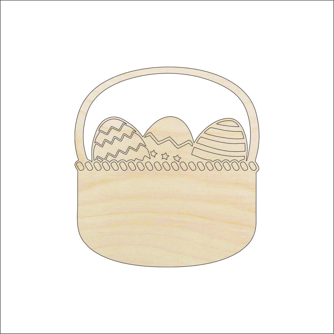 Easter Basket - Laser Cut Out Unfinished Wood Craft Shape ESR27 Easter Basket - Laser Cut Out Unfinished Wood Craft Shape ESR27