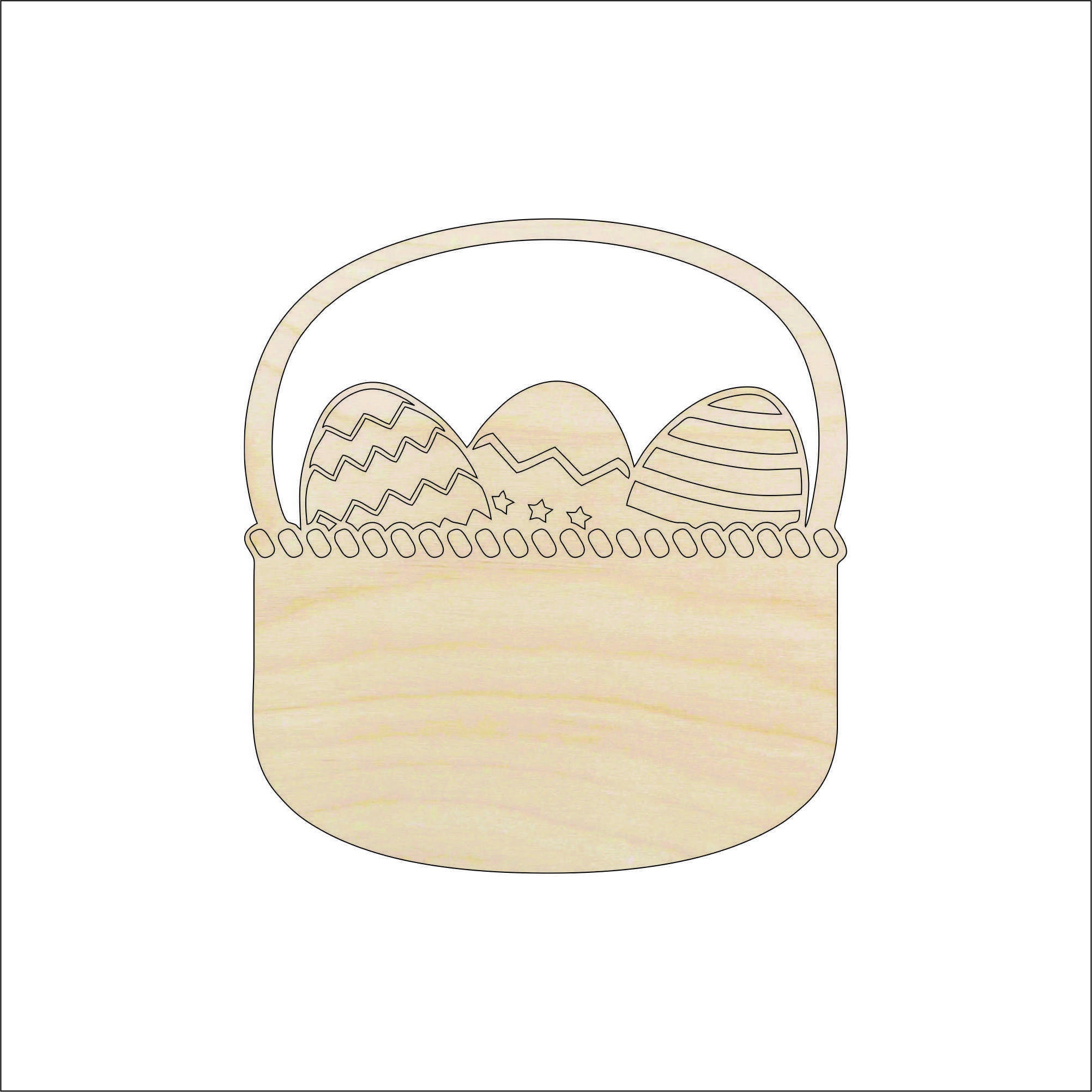Easter Basket - Laser Cut Out Unfinished Wood Craft Shape ESR27 Easter Basket - Laser Cut Out Unfinished Wood Craft Shape ESR27