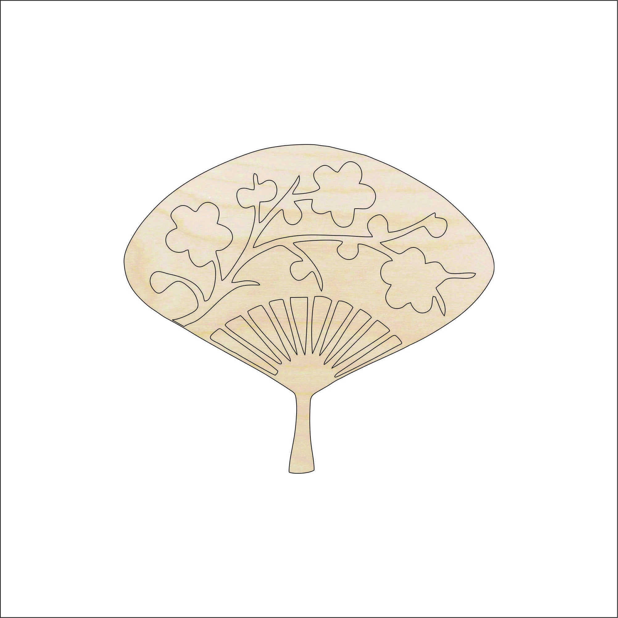 Fan - Laser Cut Out Unfinished Wood Craft Shape WLD19 Fan - Laser Cut Out Unfinished Wood Craft Shape WLD19