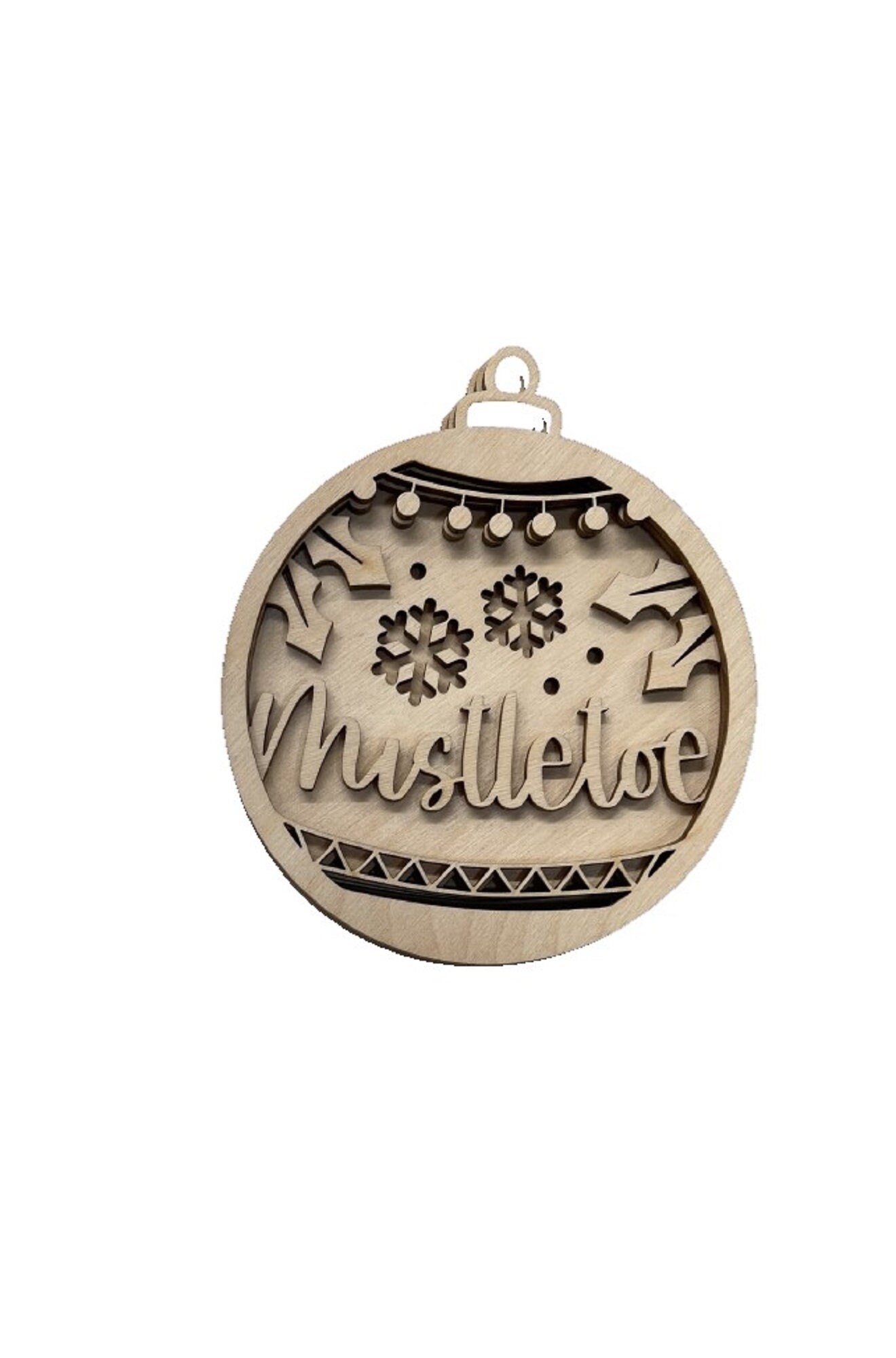 3D Ornament Mistletoe 4 Pieces Laser Cut Out Unfinished ORN184 3D Ornament Mistletoe 4 Pieces Laser Cut Out Unfinished ORN184