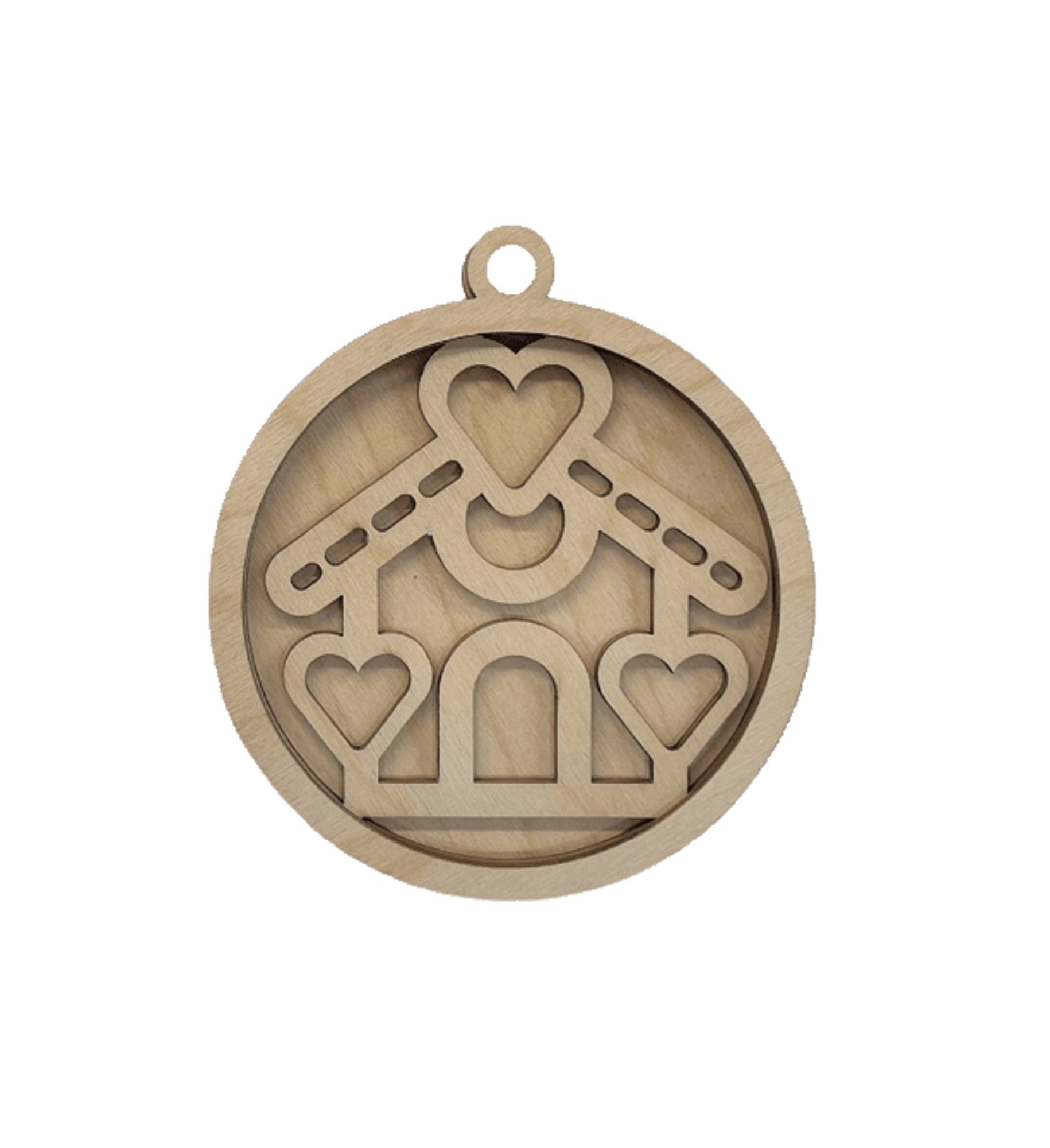 3D Ornament Gingerbread House 3 Pieces Laser Cut Out Unfinished ORN98 3D Ornament Gingerbread House 3 Pieces Laser Cut Out Unfinished ORN98