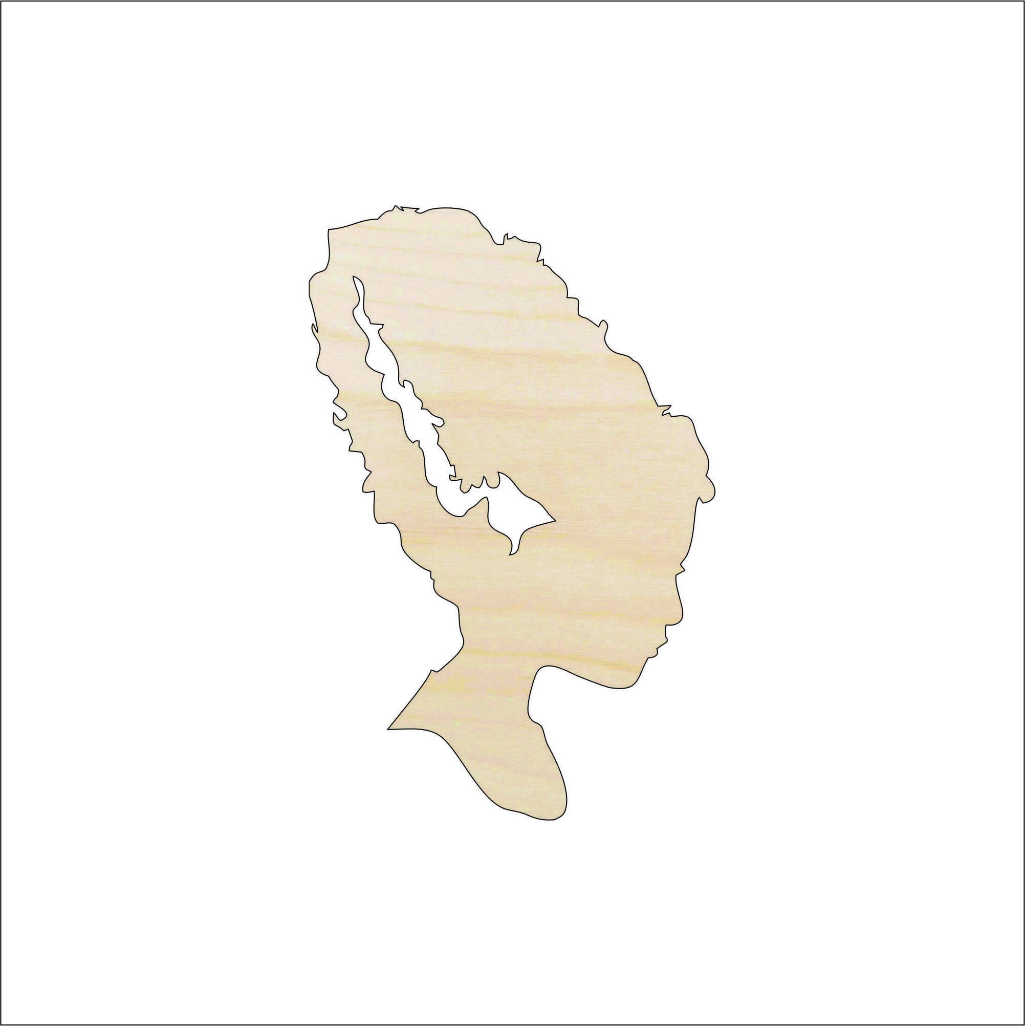 Monster Frankenstein's Bride - Laser Cut Out Unfinished Wood Craft Shape MYTH33 Monster Frankenstein's Bride - Laser Cut Out Unfinished Wood Craft Shape MYTH33