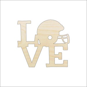 Word Love Football - Laser Cut Out Unfinished Wood Craft Shape SPT679 Word Love Football - Laser Cut Out Unfinished Wood Craft Shape SPT679