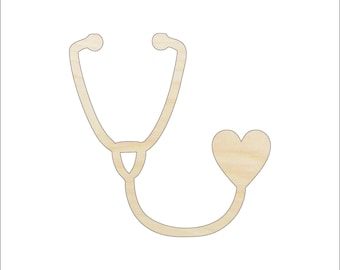 Medical Stethoscope - Laser Cut Out Unfinished Wood Craft Shape MED6 Medical Stethoscope - Laser Cut Out Unfinished Wood Craft Shape MED6