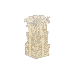 Present - Laser Cut Out Unfinished Wood Craft Shape XTR18 Present - Laser Cut Out Unfinished Wood Craft Shape XTR18